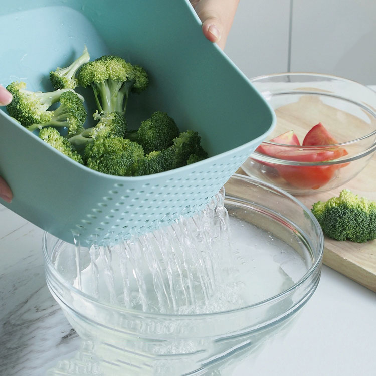 In one multi-functional filter basket basket drop water multipurpose xiancai basins fruits and vegetables, food grade PP plastic
